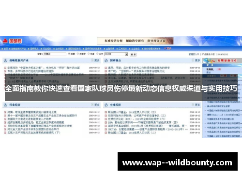 全面指南教你快速查看国家队球员伤停最新动态信息权威渠道与实用技巧