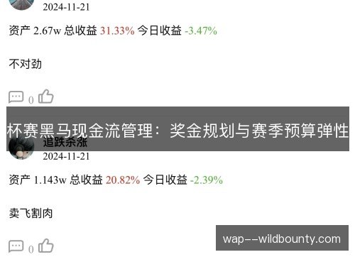 杯赛黑马现金流管理：奖金规划与赛季预算弹性